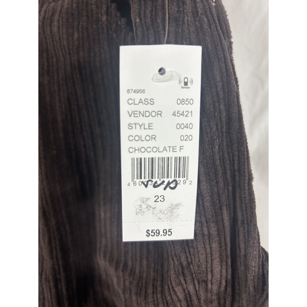 Pacsun Pants Womens 23 90s BF Carpenter Chocolate Brown Corduroy NEW - Picture 4 of 9